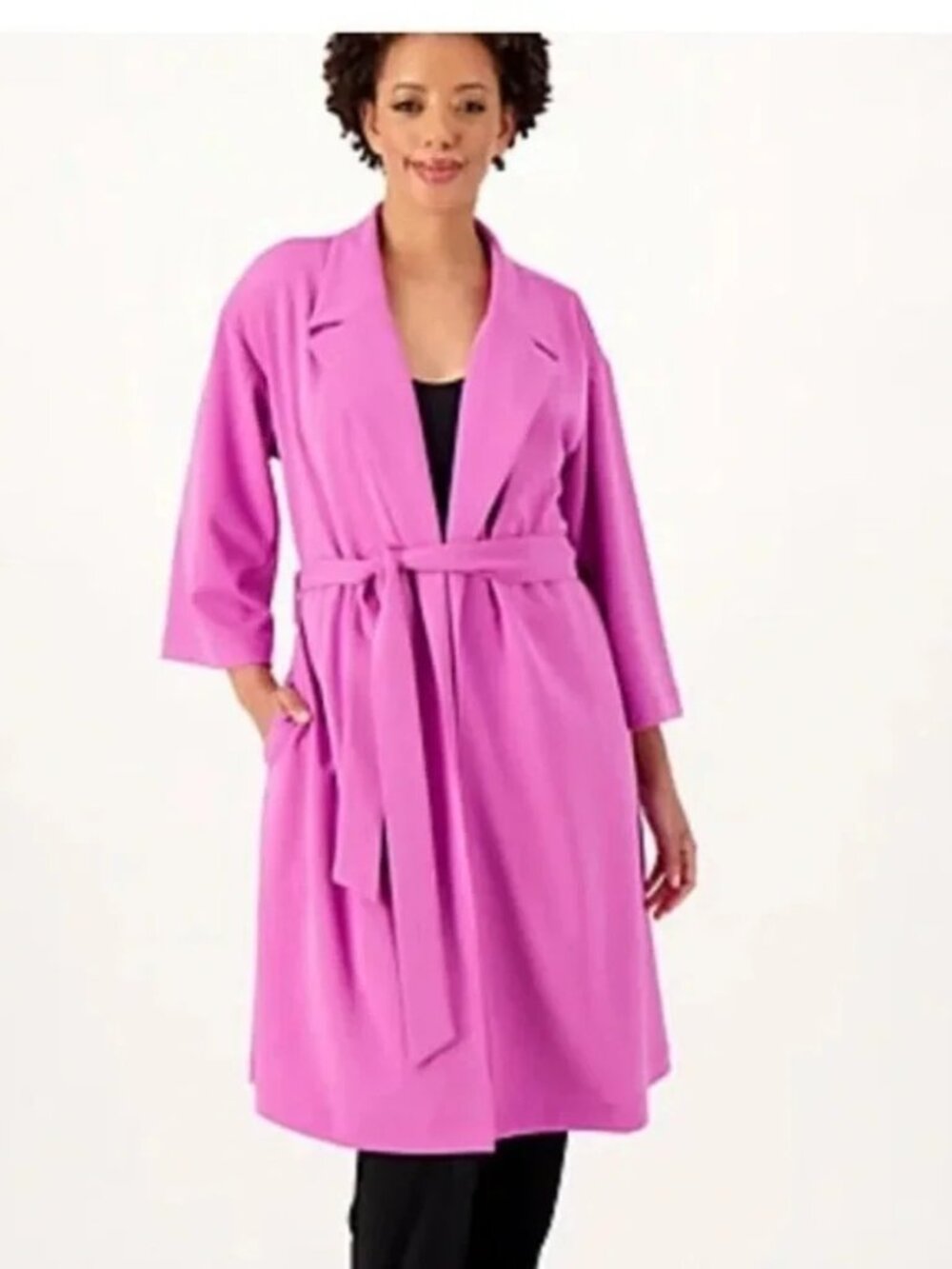 Girl With Curves Radiant Orchid Wrap Coat, NWT